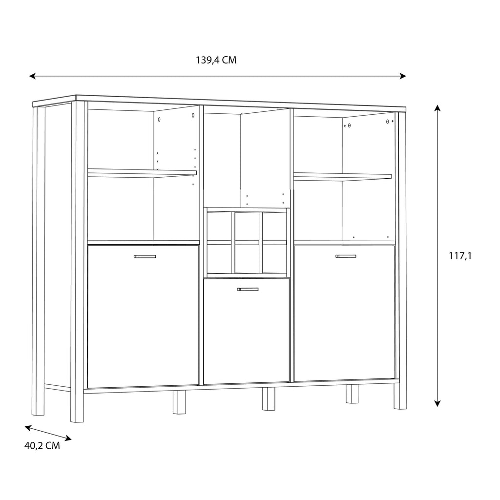 High Rock Shelf Unit in Matt Black/Riviera Oak - image 10