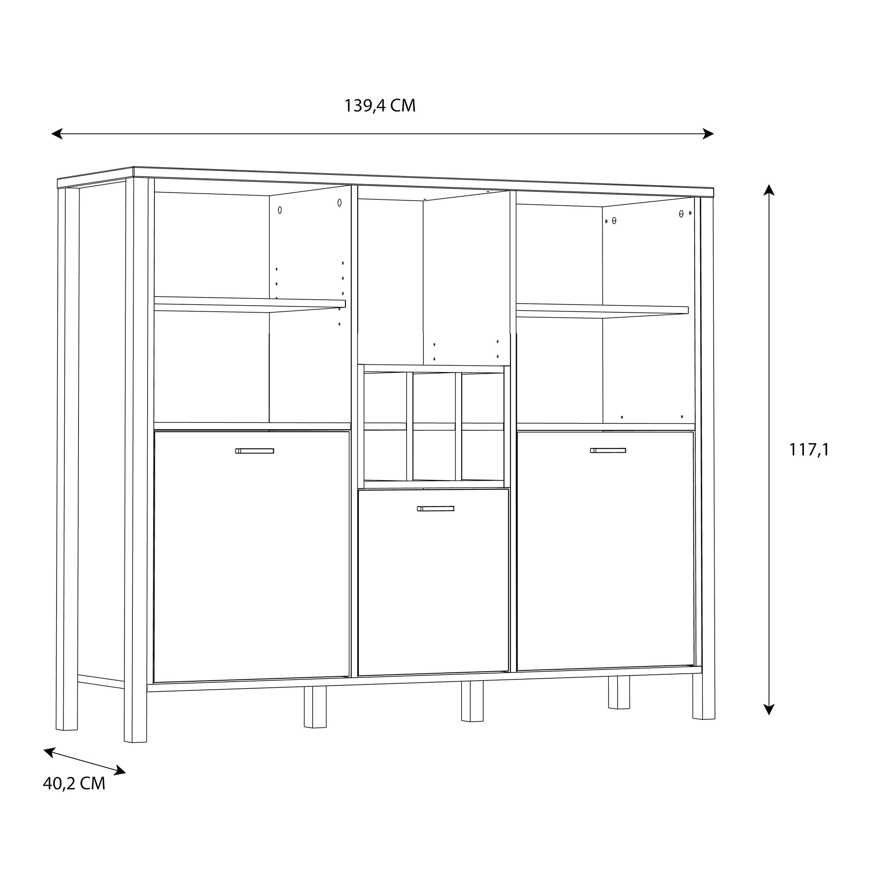 High Rock Shelf Unit in Matt Black/Riviera Oak - image 10