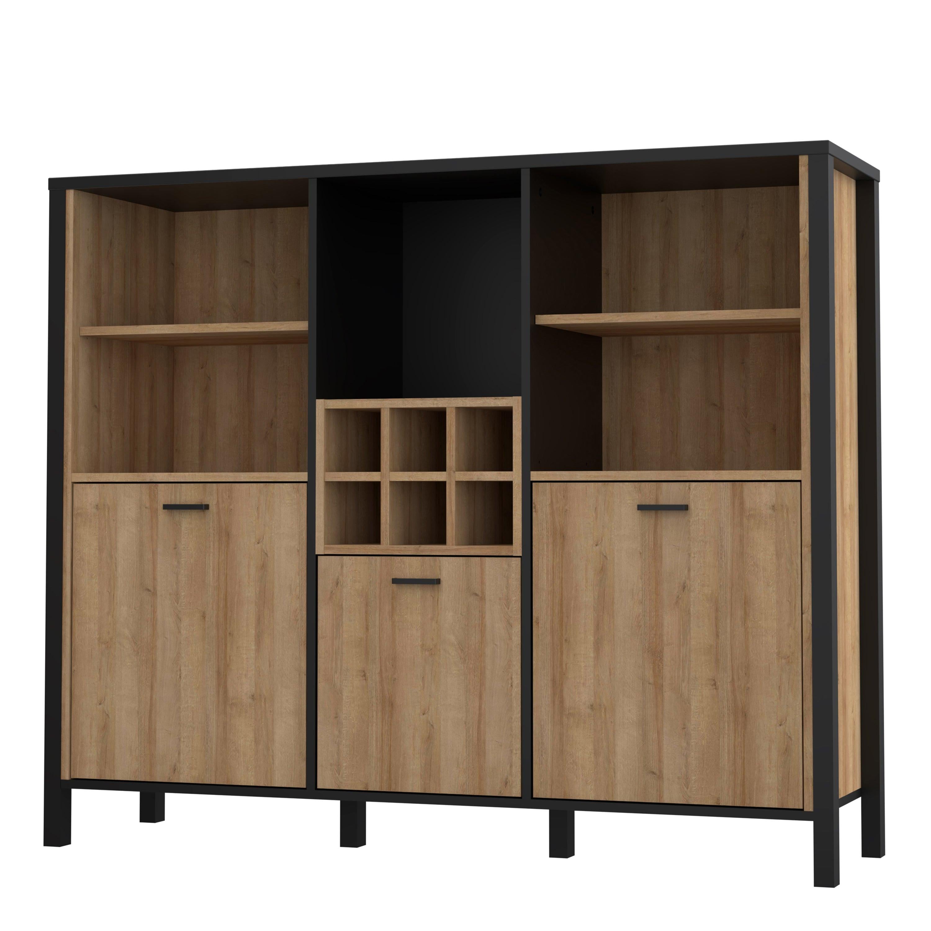 High Rock Shelf Unit in Matt Black/Riviera Oak - image 3