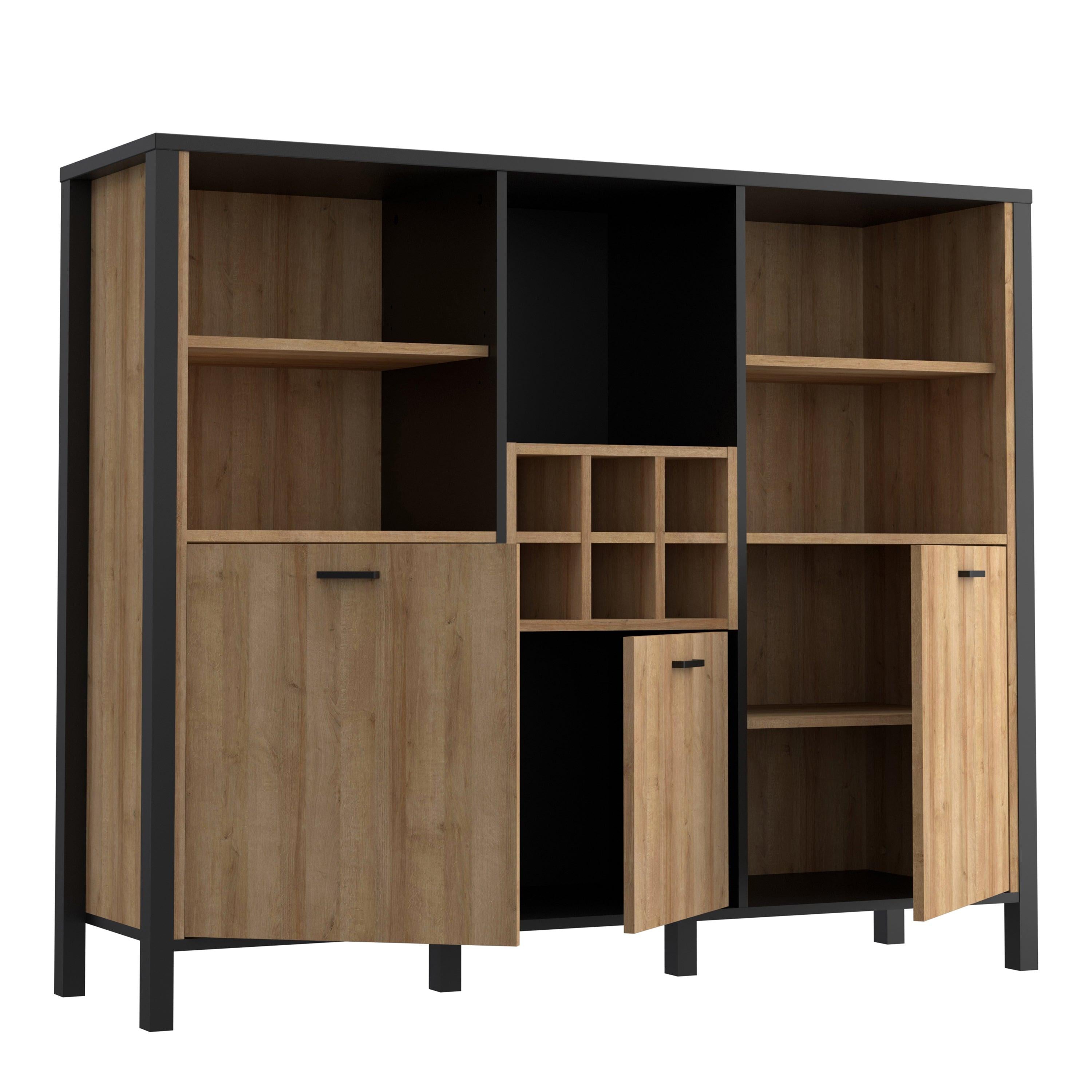 High Rock Shelf Unit in Matt Black/Riviera Oak - image 4