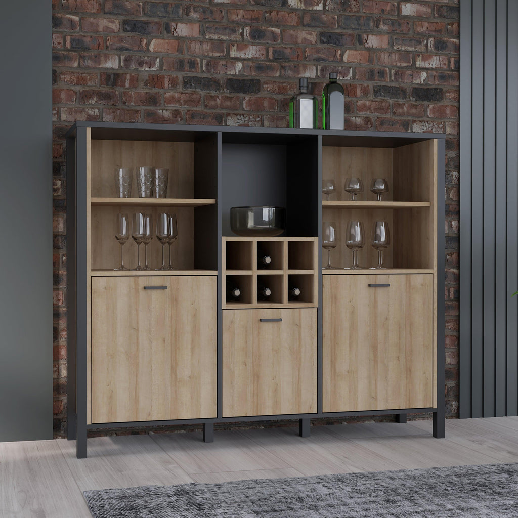 High Rock Shelf Unit in Matt Black/Riviera Oak - image 8