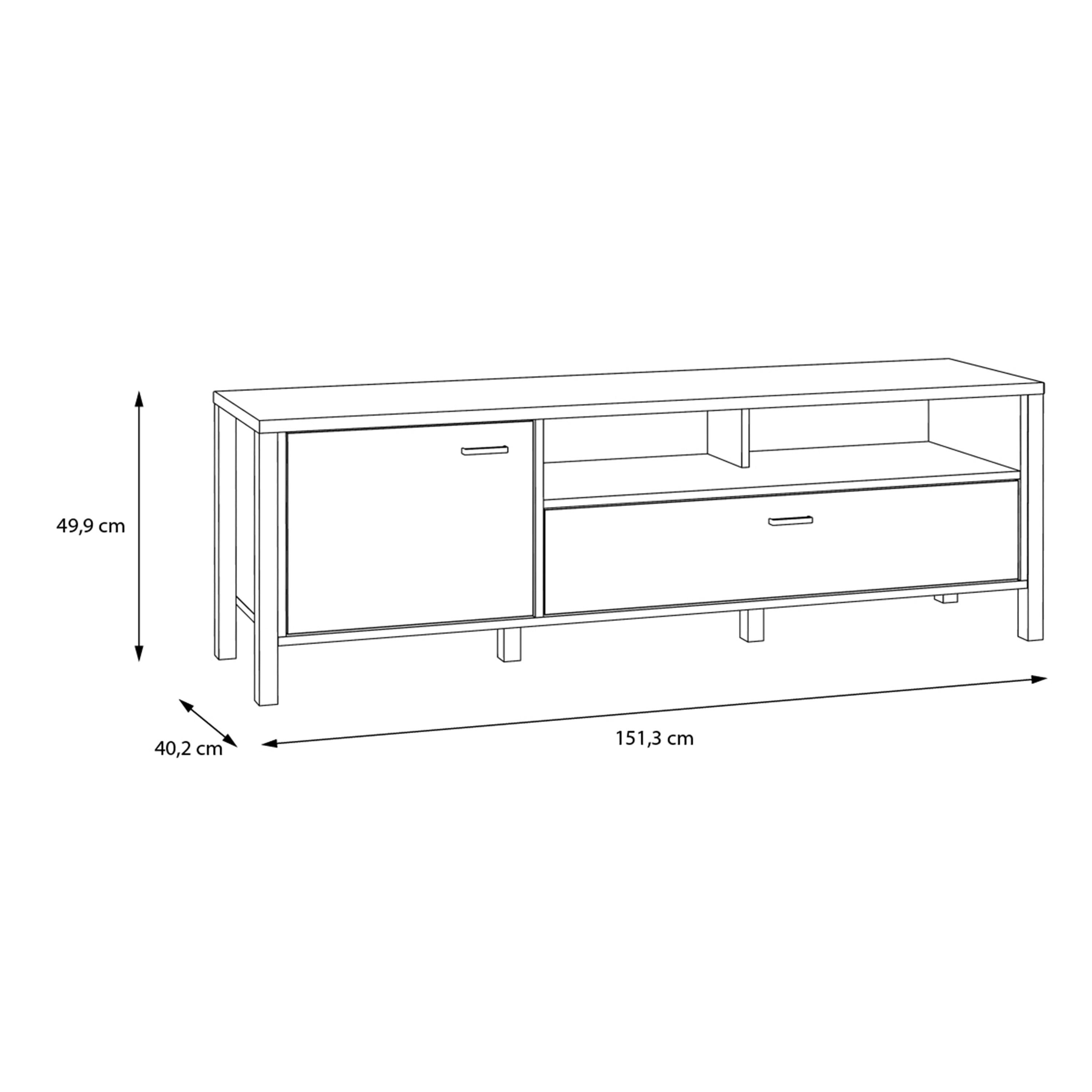 High Rock TV Unit in Matt Black/Riviera Oak - image 7