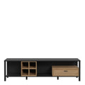 High Rock Wide TV Unit in Matt Black/Riviera Oak - image 2