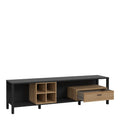 High Rock Wide TV Unit in Matt Black/Riviera Oak - image 3