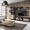 High Rock Wide TV Unit in Matt Black/Riviera Oak - image 5