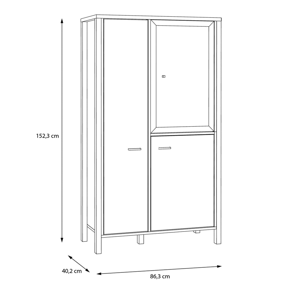 High Rock Small Display Cabinet in Matt Black/Riviera Oak - image 10