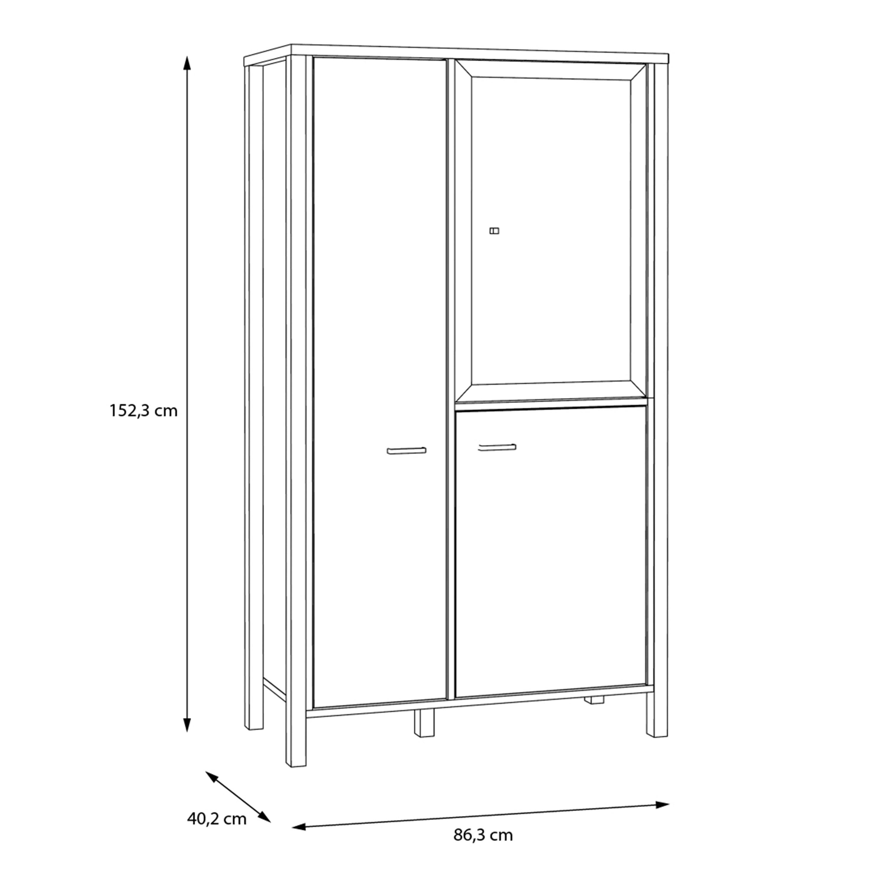 High Rock Small Display Cabinet in Matt Black/Riviera Oak - image 10