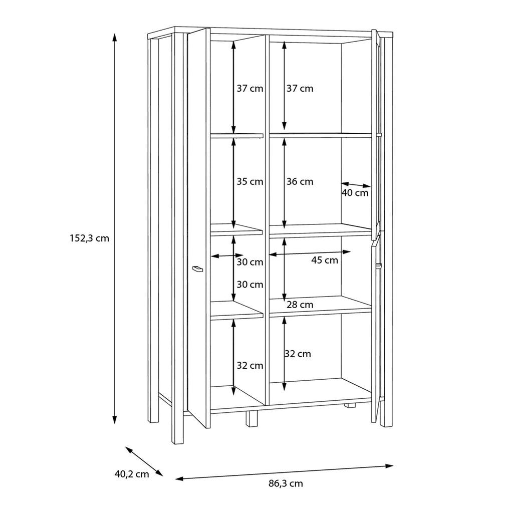 High Rock Small Display Cabinet in Matt Black/Riviera Oak - image 11