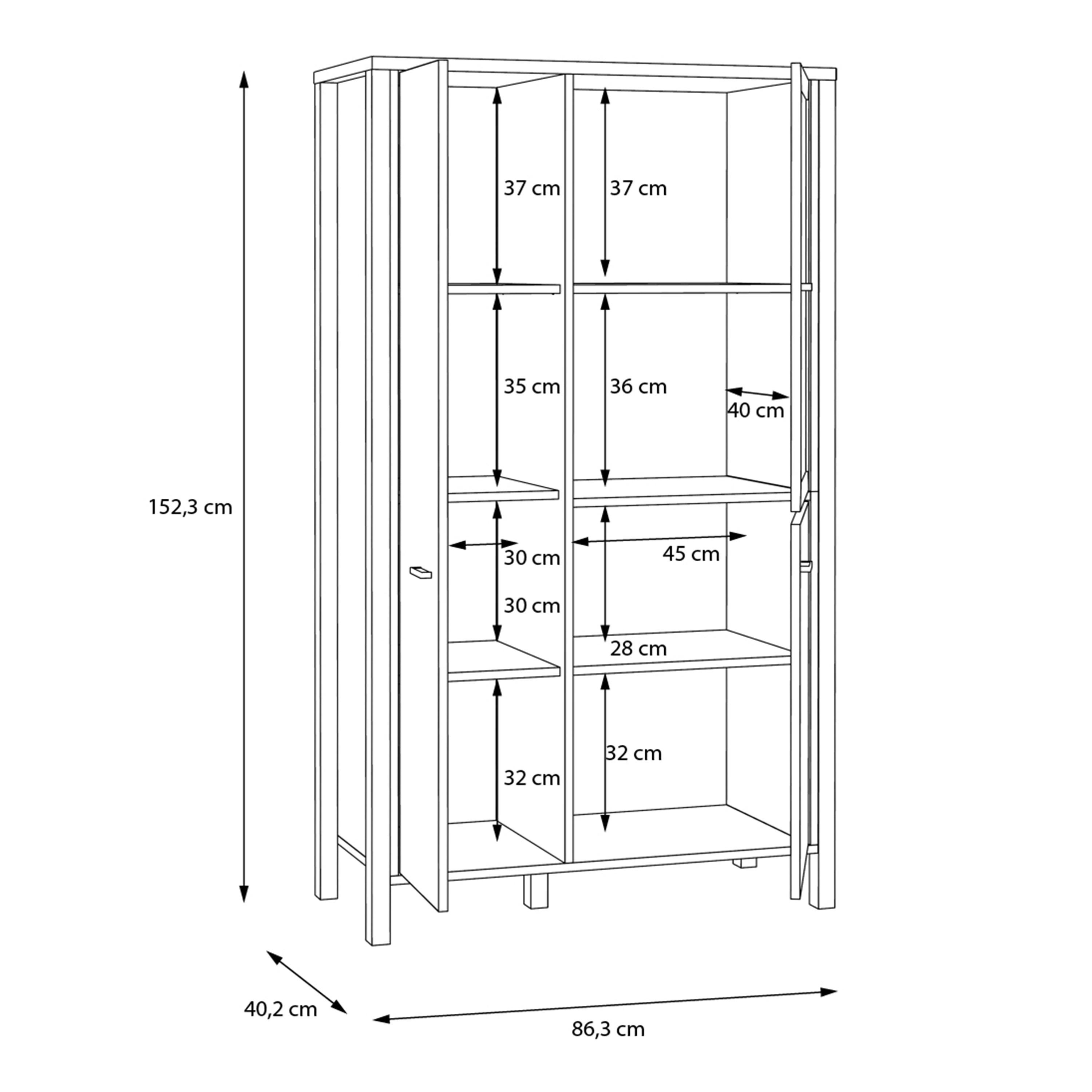 High Rock Small Display Cabinet in Matt Black/Riviera Oak - image 11