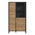 High Rock Small Display Cabinet in Matt Black/Riviera Oak - image 2