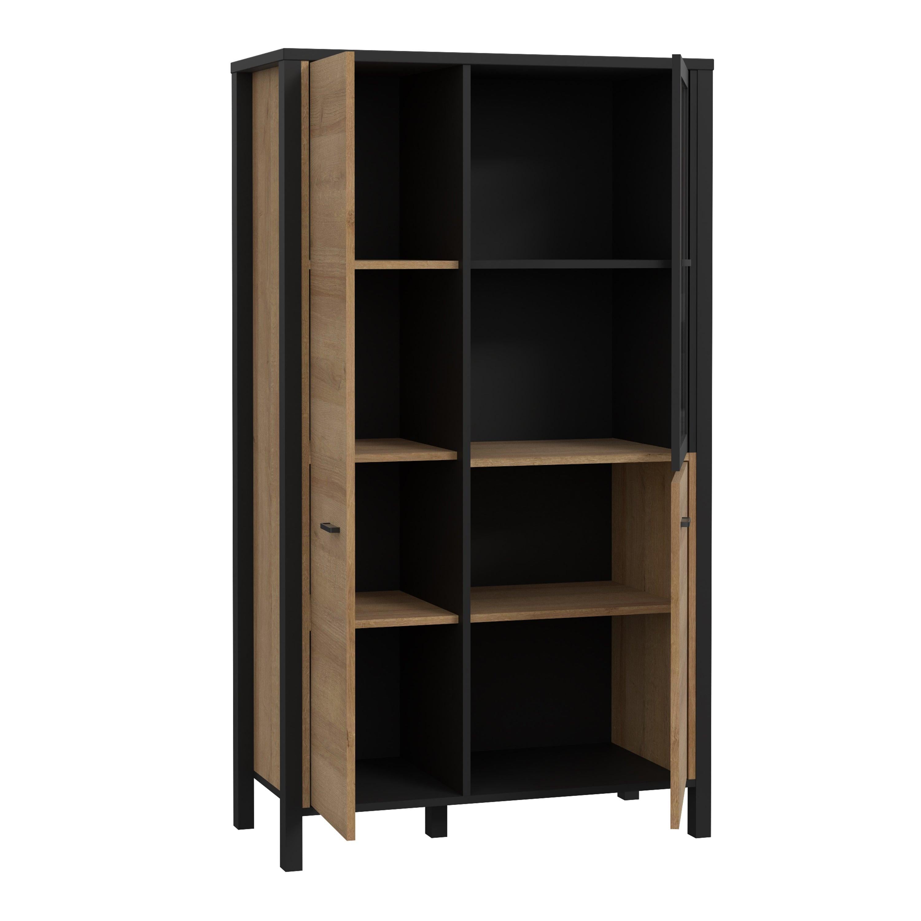 High Rock Small Display Cabinet in Matt Black/Riviera Oak - image 3