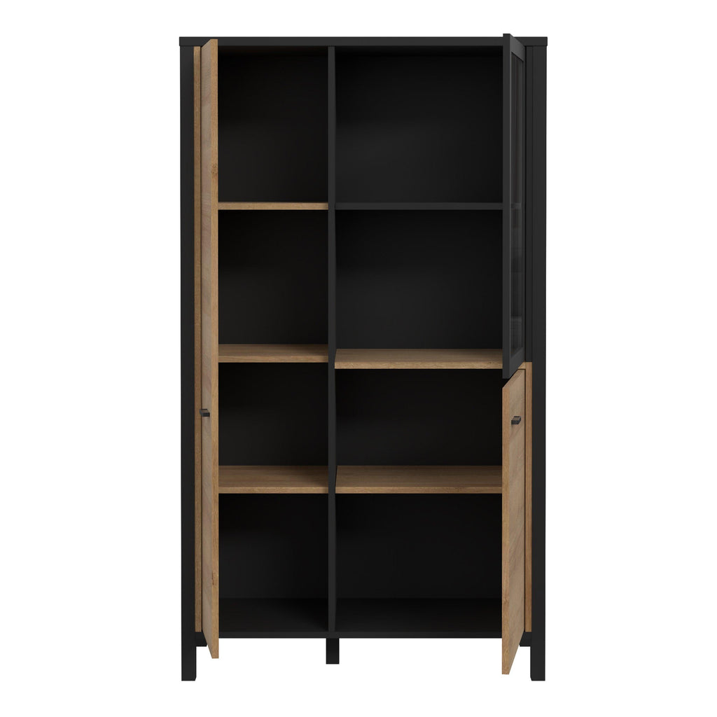 High Rock Small Display Cabinet in Matt Black/Riviera Oak - image 4