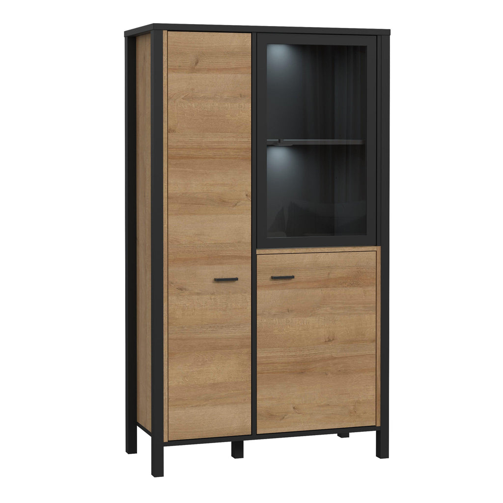 High Rock Small Display Cabinet in Matt Black/Riviera Oak - image 5