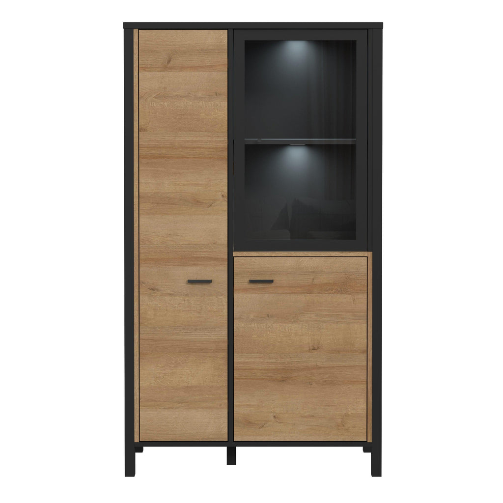 High Rock Small Display Cabinet in Matt Black/Riviera Oak - image 6