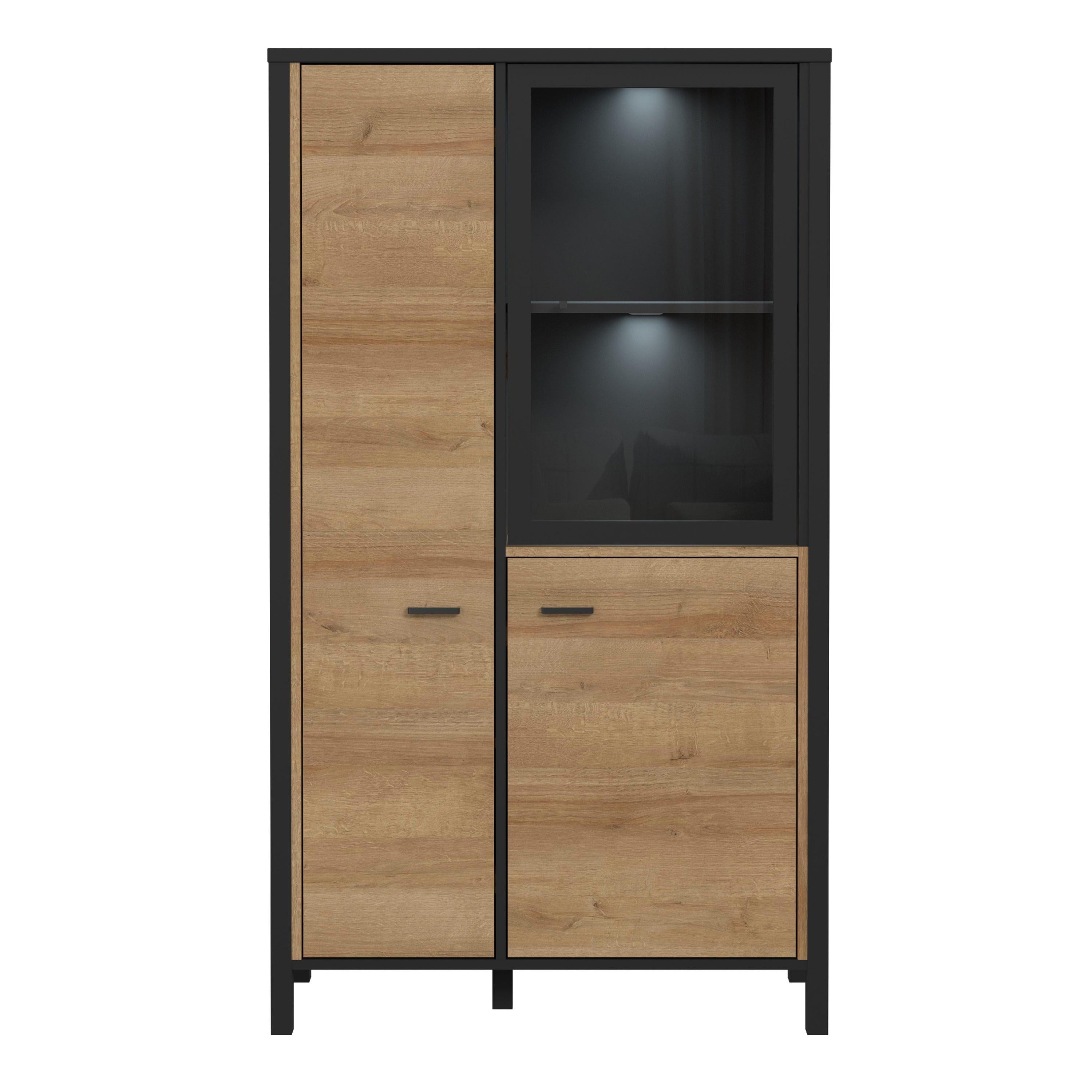 High Rock Small Display Cabinet in Matt Black/Riviera Oak - image 6