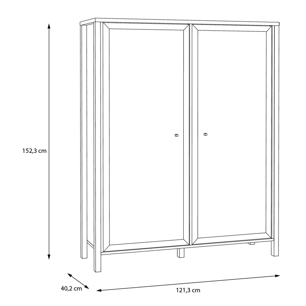 High Rock Extra Wide Display Cabinet in Matt Black/Riviera Oak - image 10