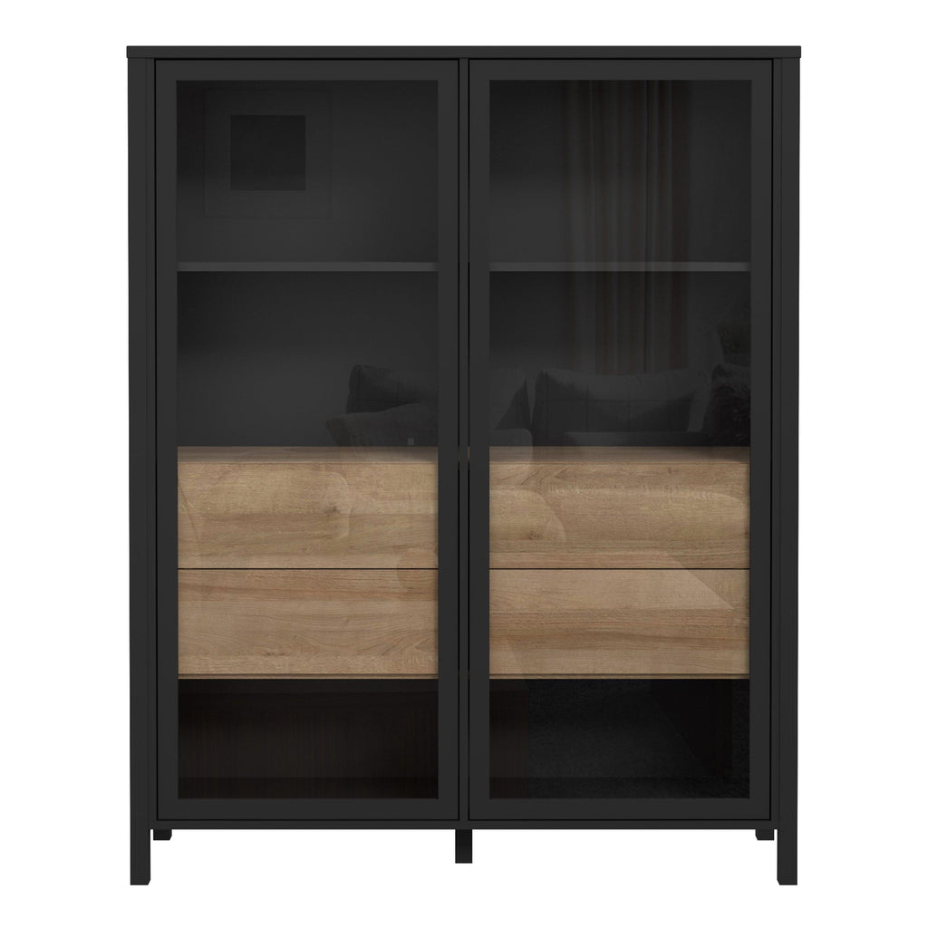 High Rock Extra Wide Display Cabinet in Matt Black/Riviera Oak - image 2