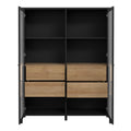 High Rock Extra Wide Display Cabinet in Matt Black/Riviera Oak - image 4
