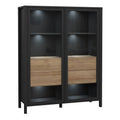 High Rock Extra Wide Display Cabinet in Matt Black/Riviera Oak - image 5