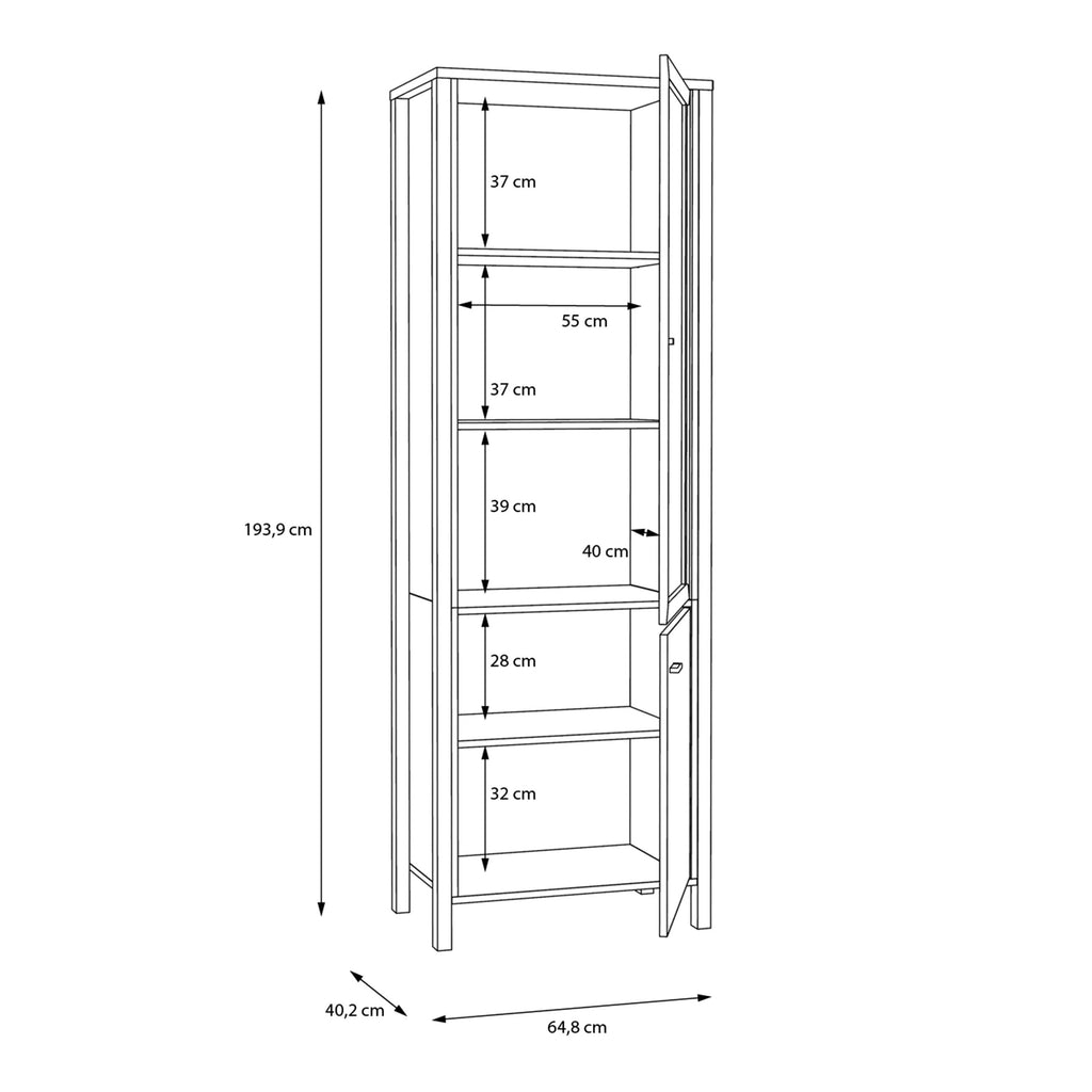High Rock Wide Display Cabinet in Matt Black/Riviera Oak - image 10