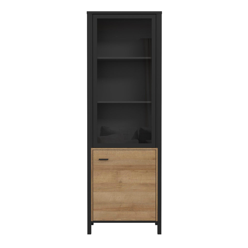 High Rock Wide Display Cabinet in Matt Black/Riviera Oak - image 2