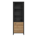High Rock Wide Display Cabinet in Matt Black/Riviera Oak - image 2