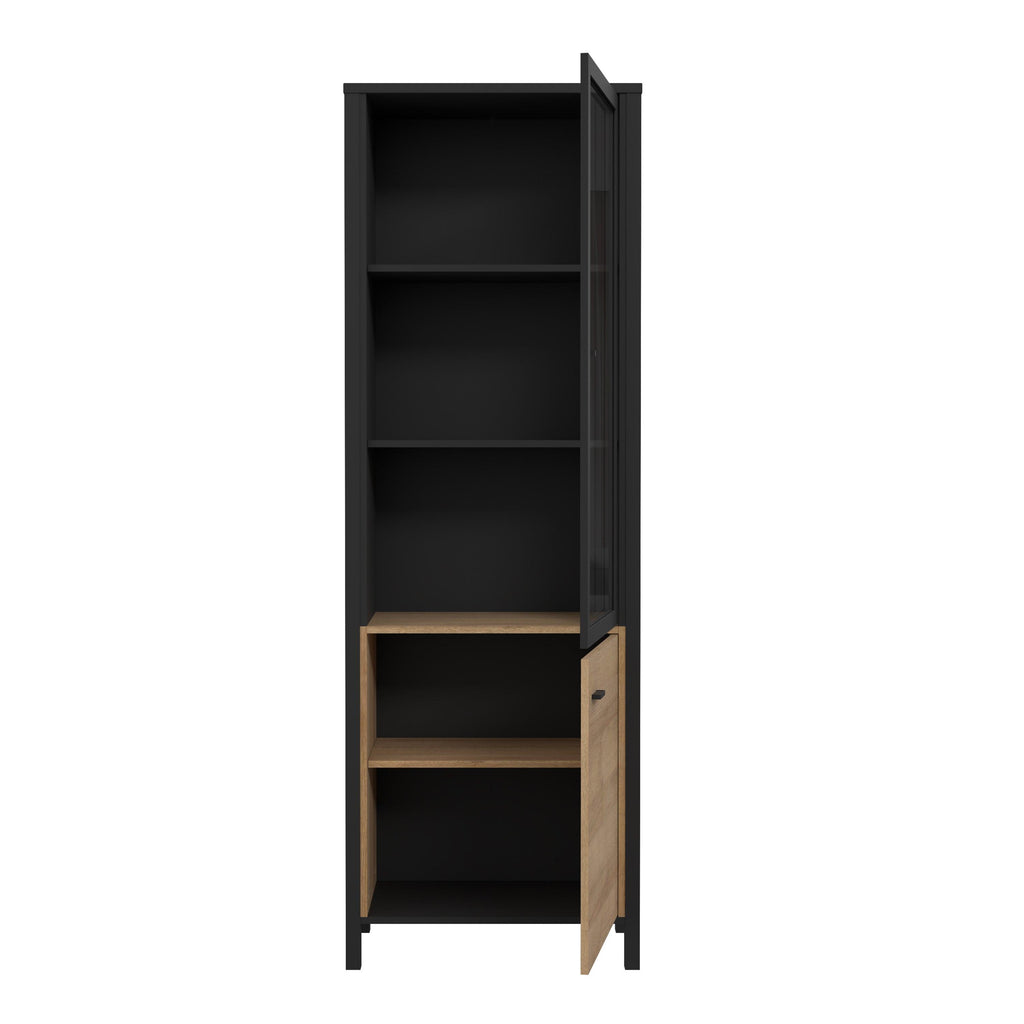 High Rock Wide Display Cabinet in Matt Black/Riviera Oak - image 4