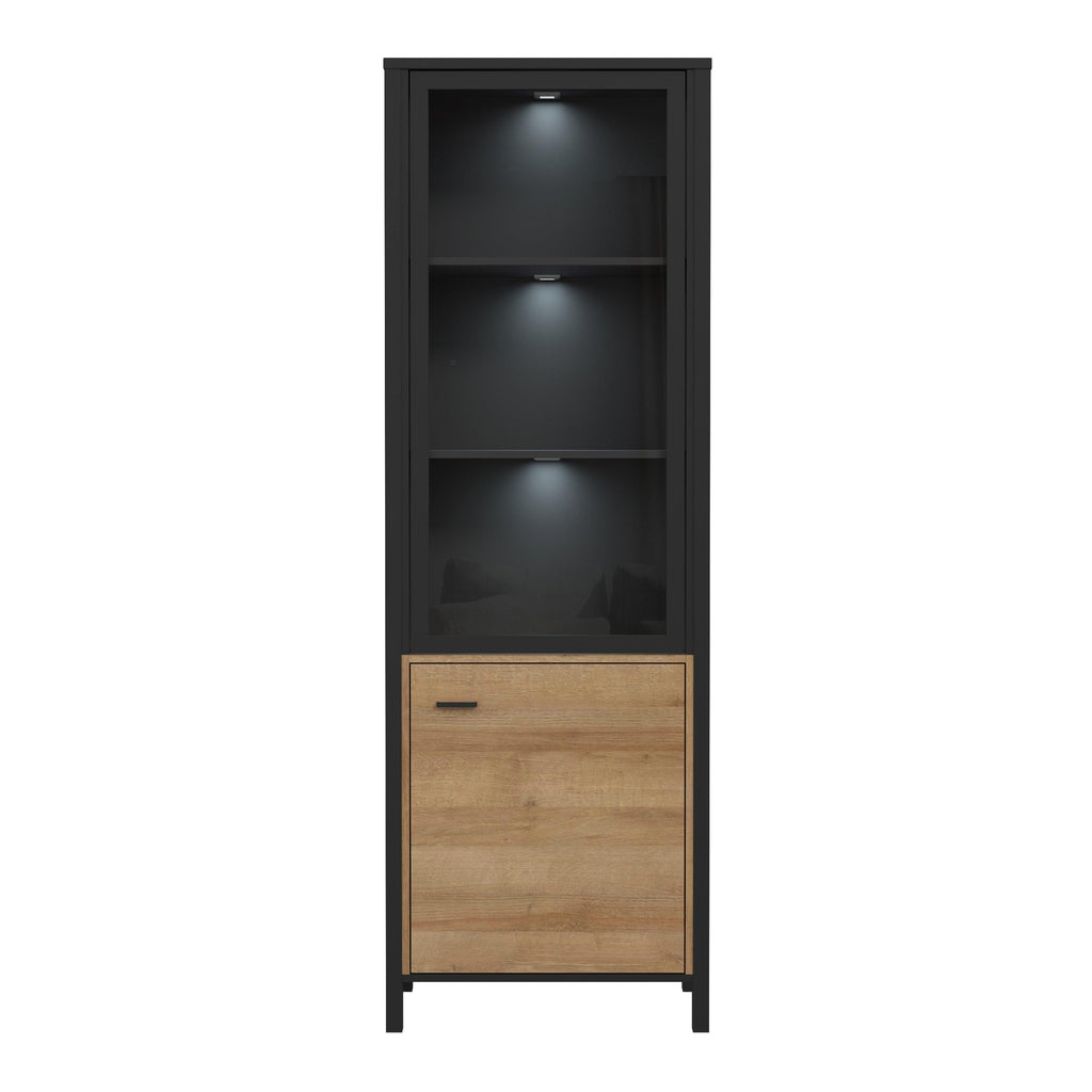 High Rock Wide Display Cabinet in Matt Black/Riviera Oak - image 6