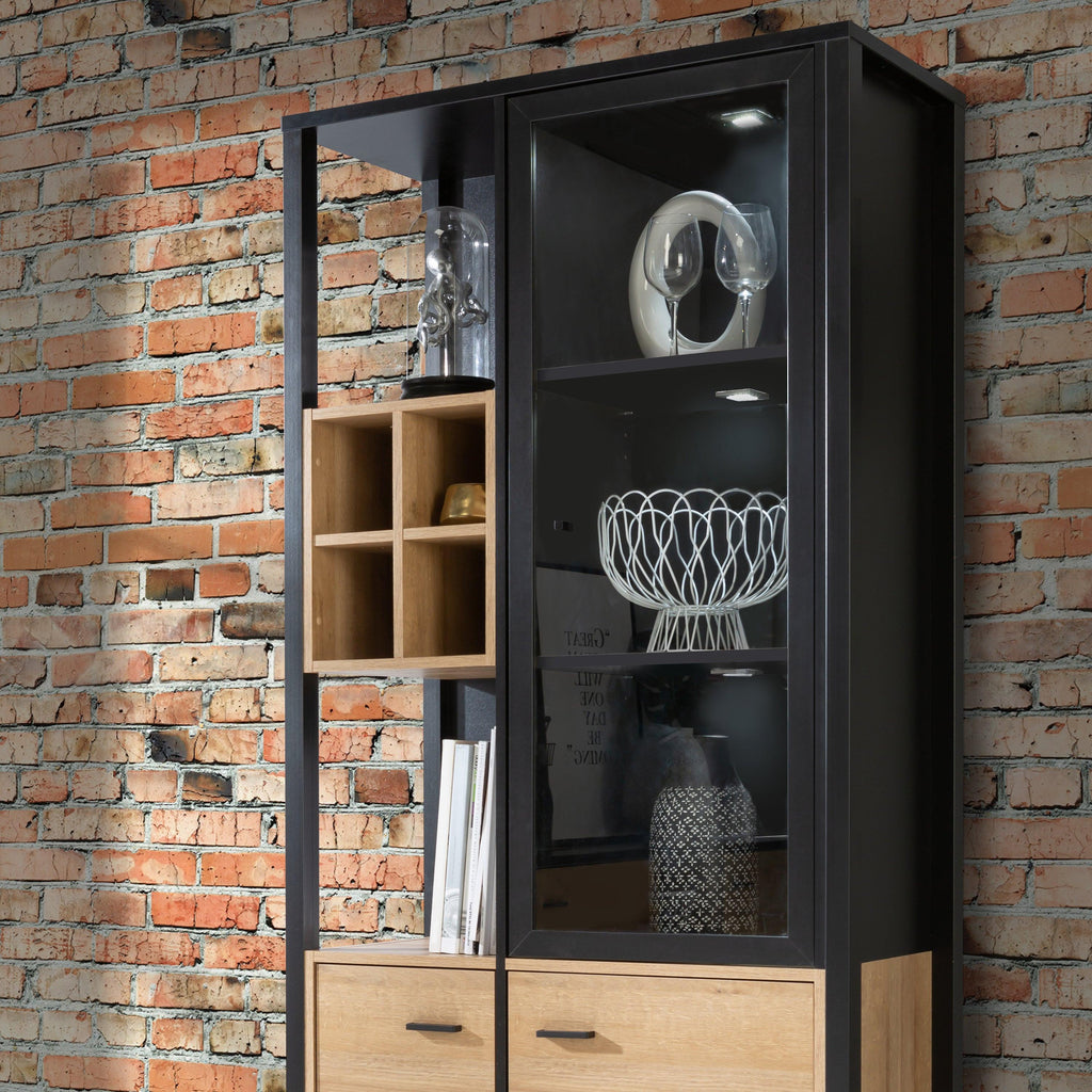High Rock Display Cabinet in Matt Black/Riviera Oak - image 10