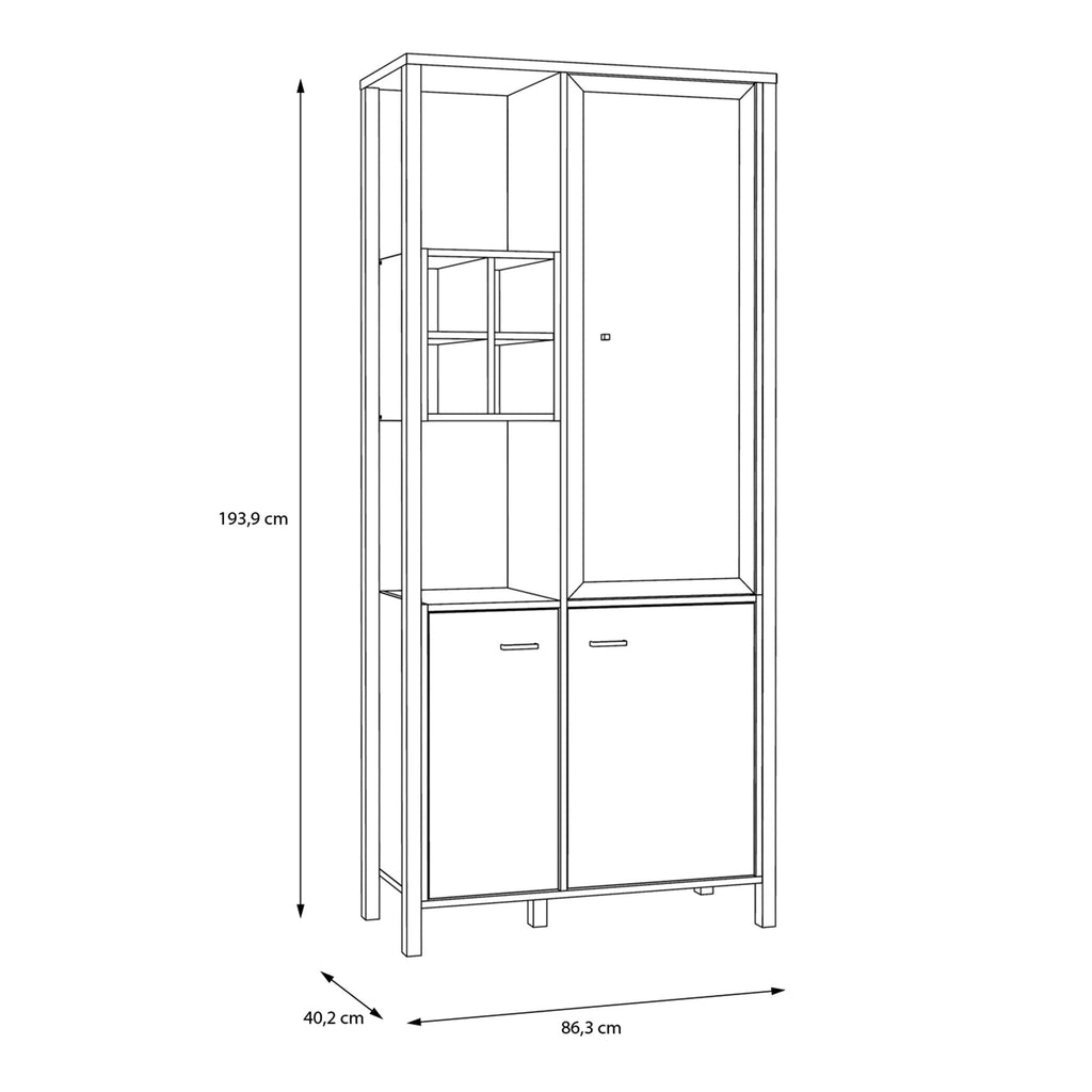 High Rock Display Cabinet in Matt Black/Riviera Oak - image 11
