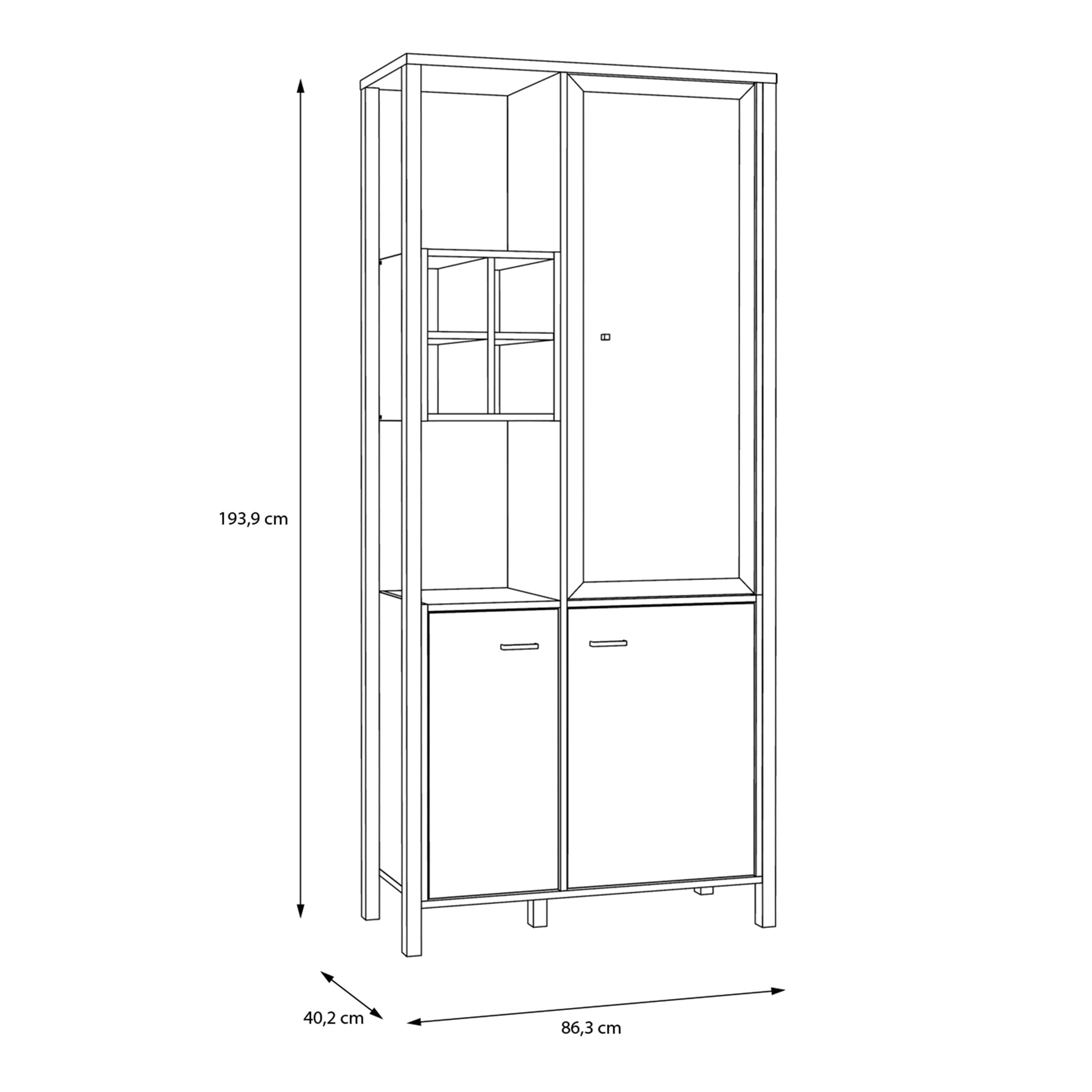 High Rock Display Cabinet in Matt Black/Riviera Oak - image 11