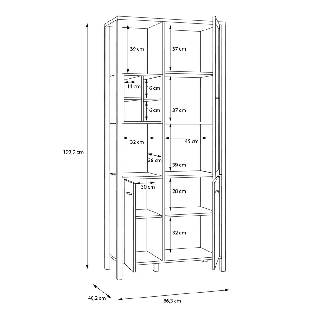 High Rock Display Cabinet in Matt Black/Riviera Oak - image 12