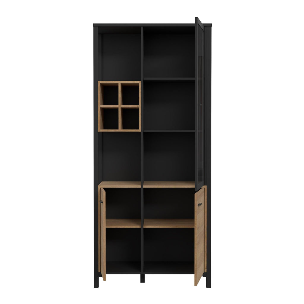 High Rock Display Cabinet in Matt Black/Riviera Oak - image 4