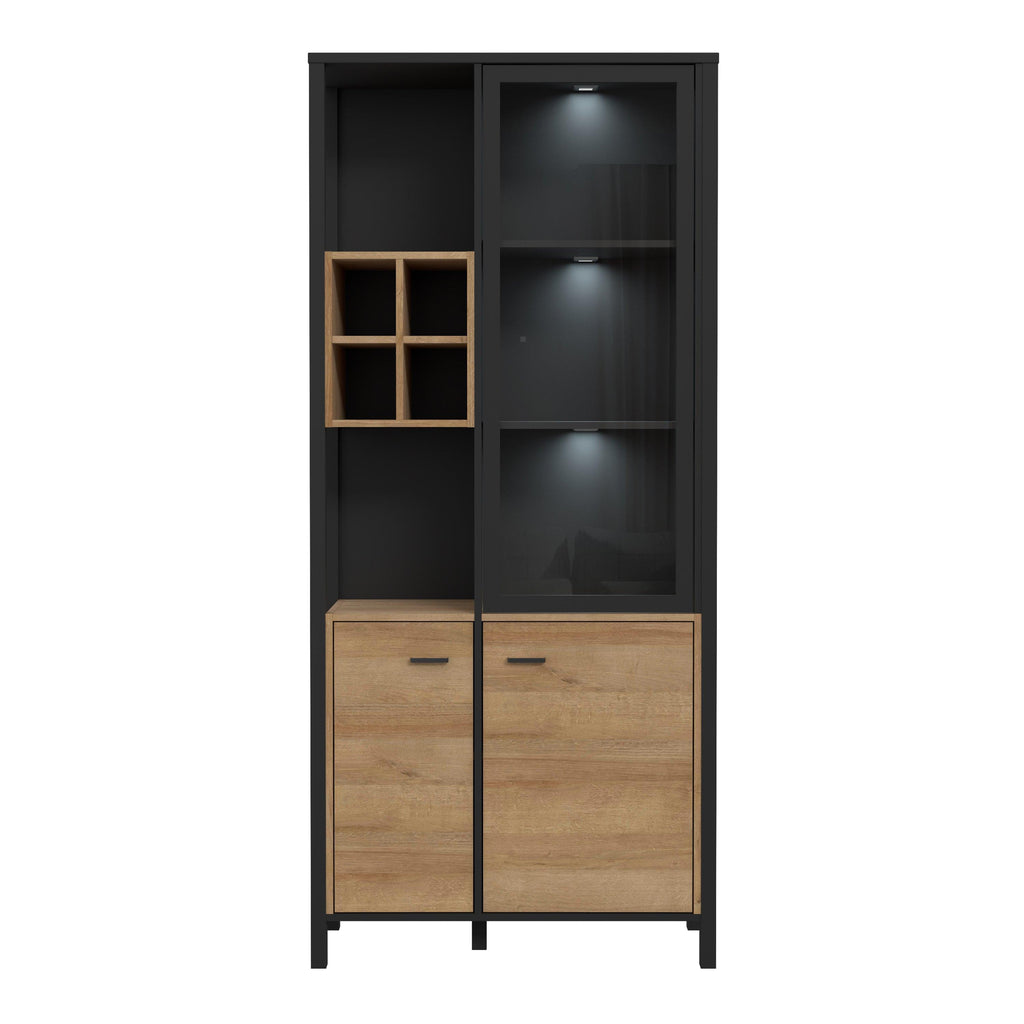 High Rock Display Cabinet in Matt Black/Riviera Oak - image 6