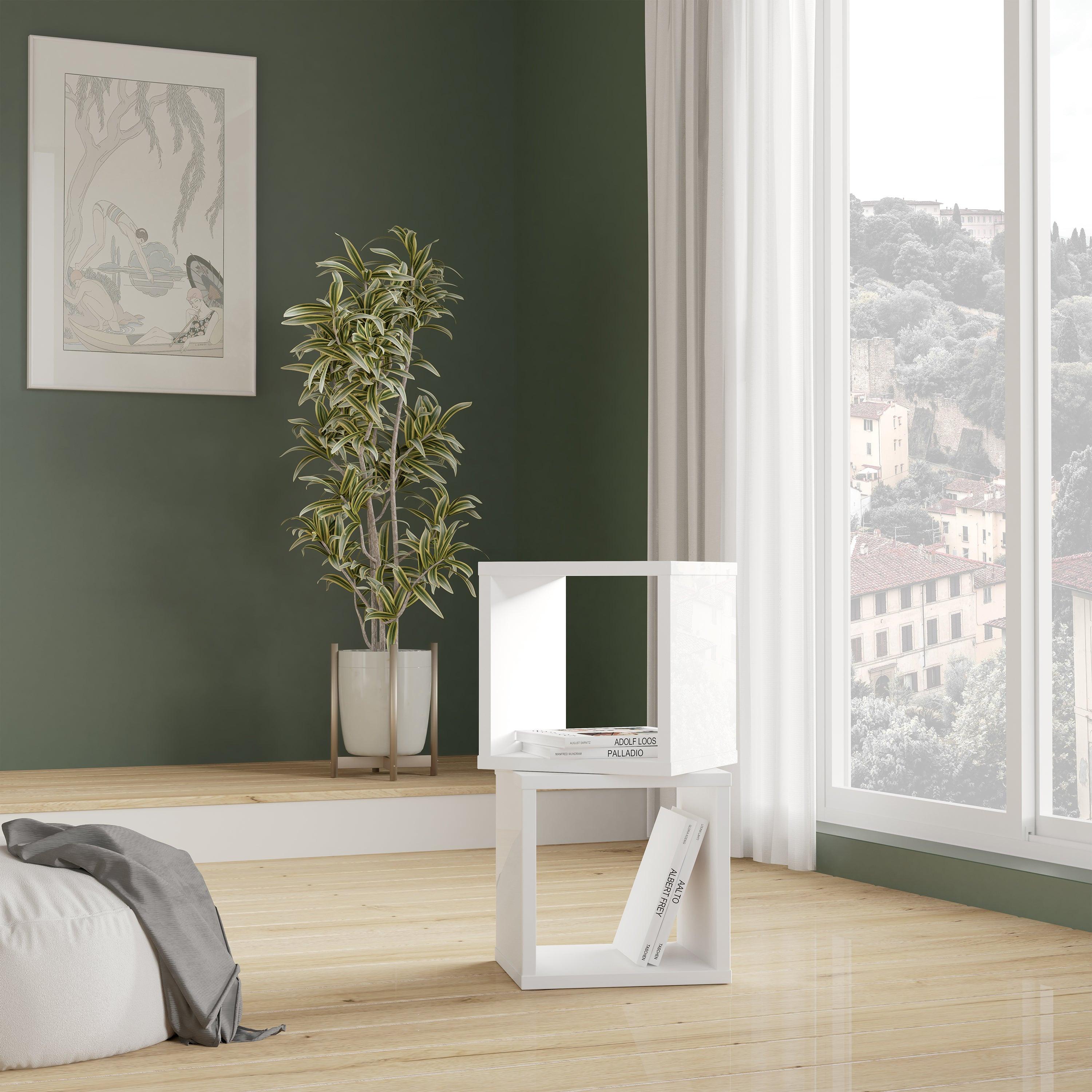Mauro Singular Storage Unit in White High Gloss/White - image 5