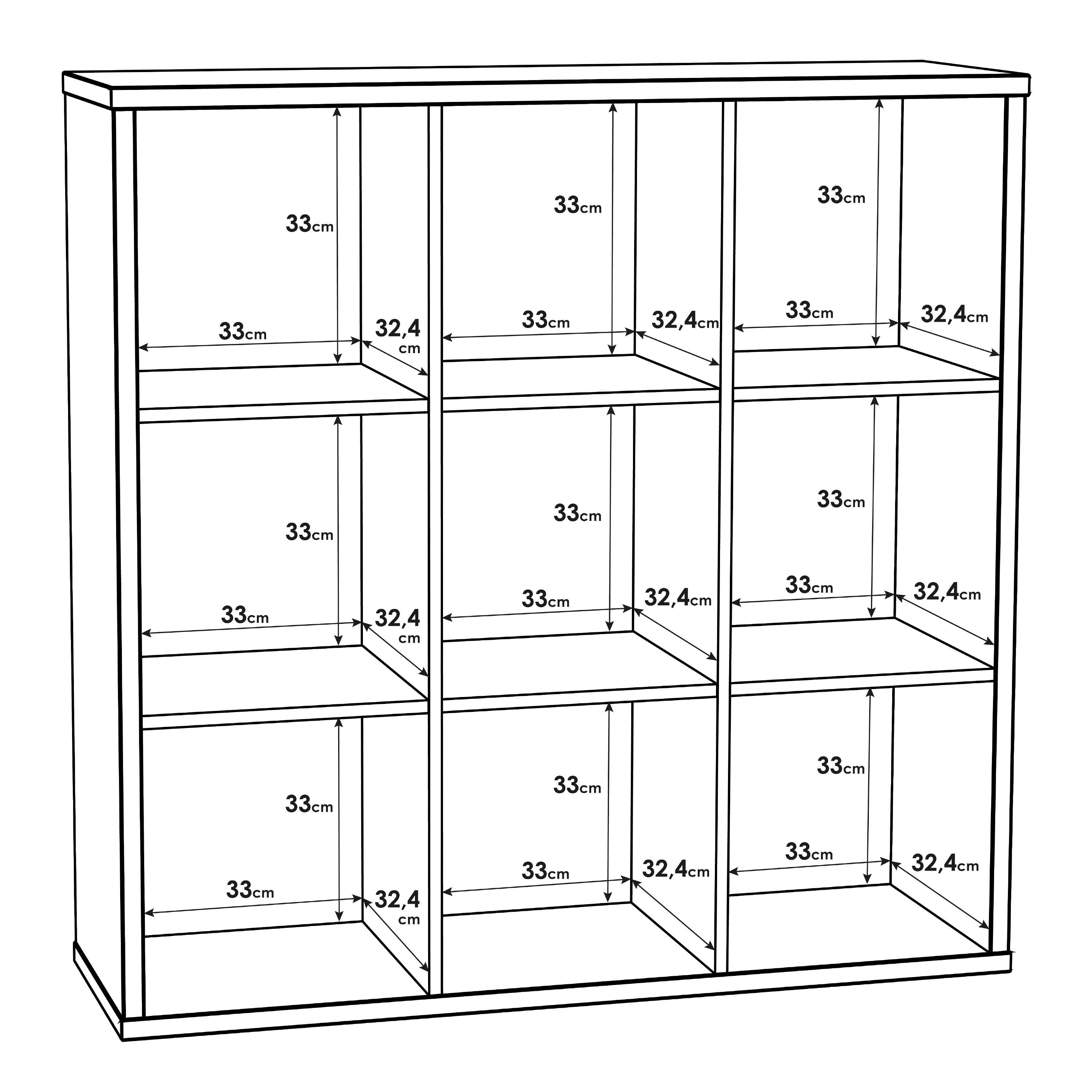 Mauro 3x3 Storage Unit in Matt White - image 8