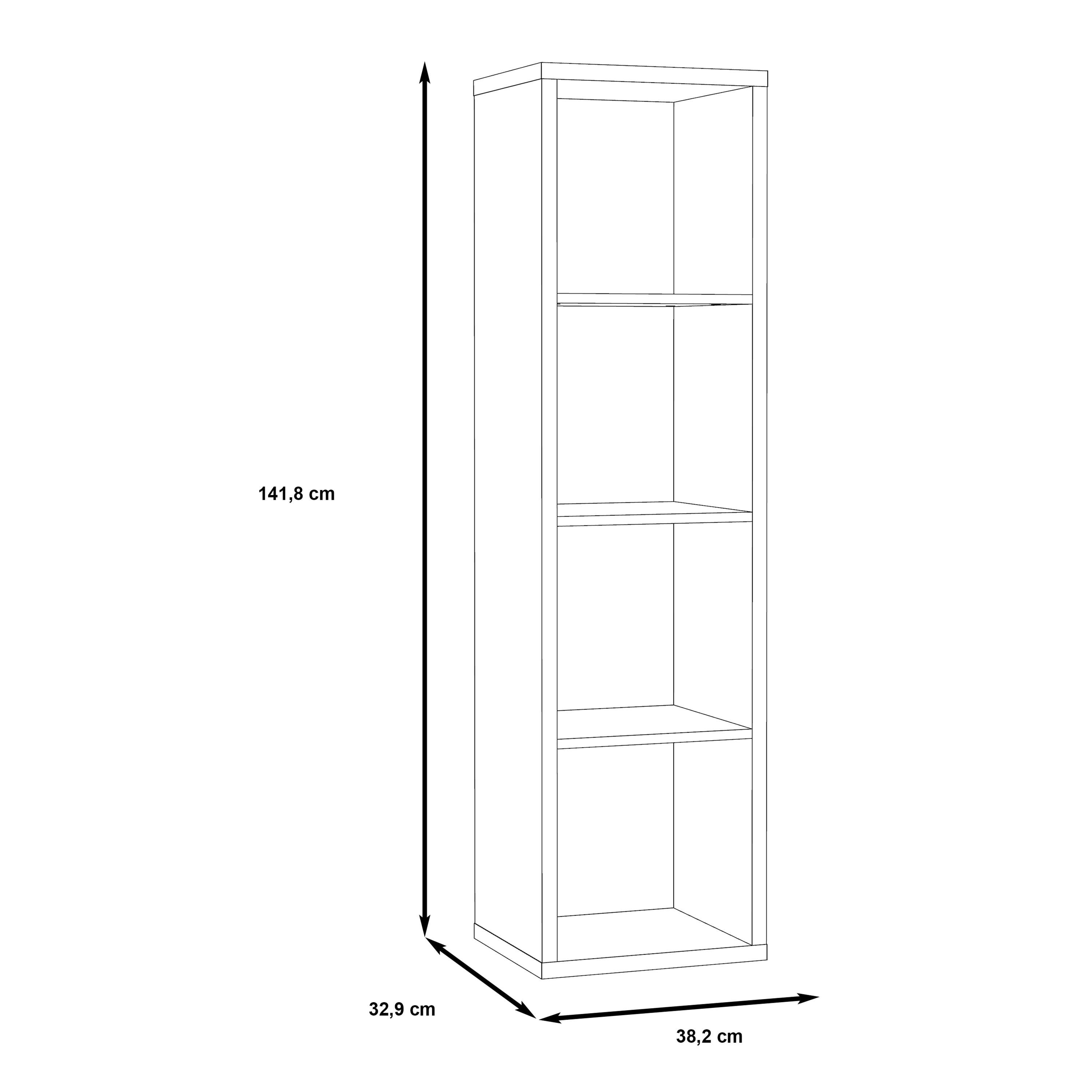 Mauro 3 Shelves Storage Unit in Matt Black - image 7