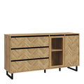 Nikomedes Sideboard in Spica Oak/Matt Black/Bartex Oak
