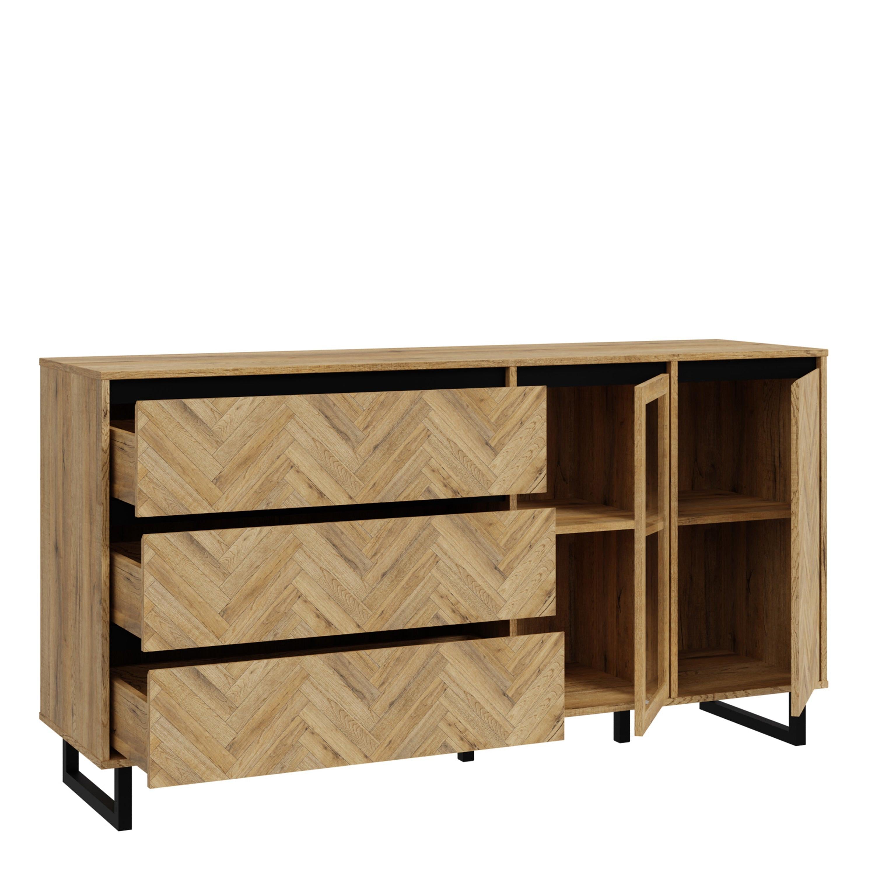 Nikomedes Sideboard in Spica Oak/Matt Black/Bartex Oak - image 3