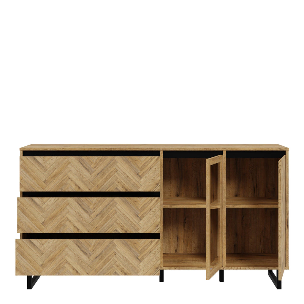 Nikomedes Sideboard in Spica Oak/Matt Black/Bartex Oak - image 4