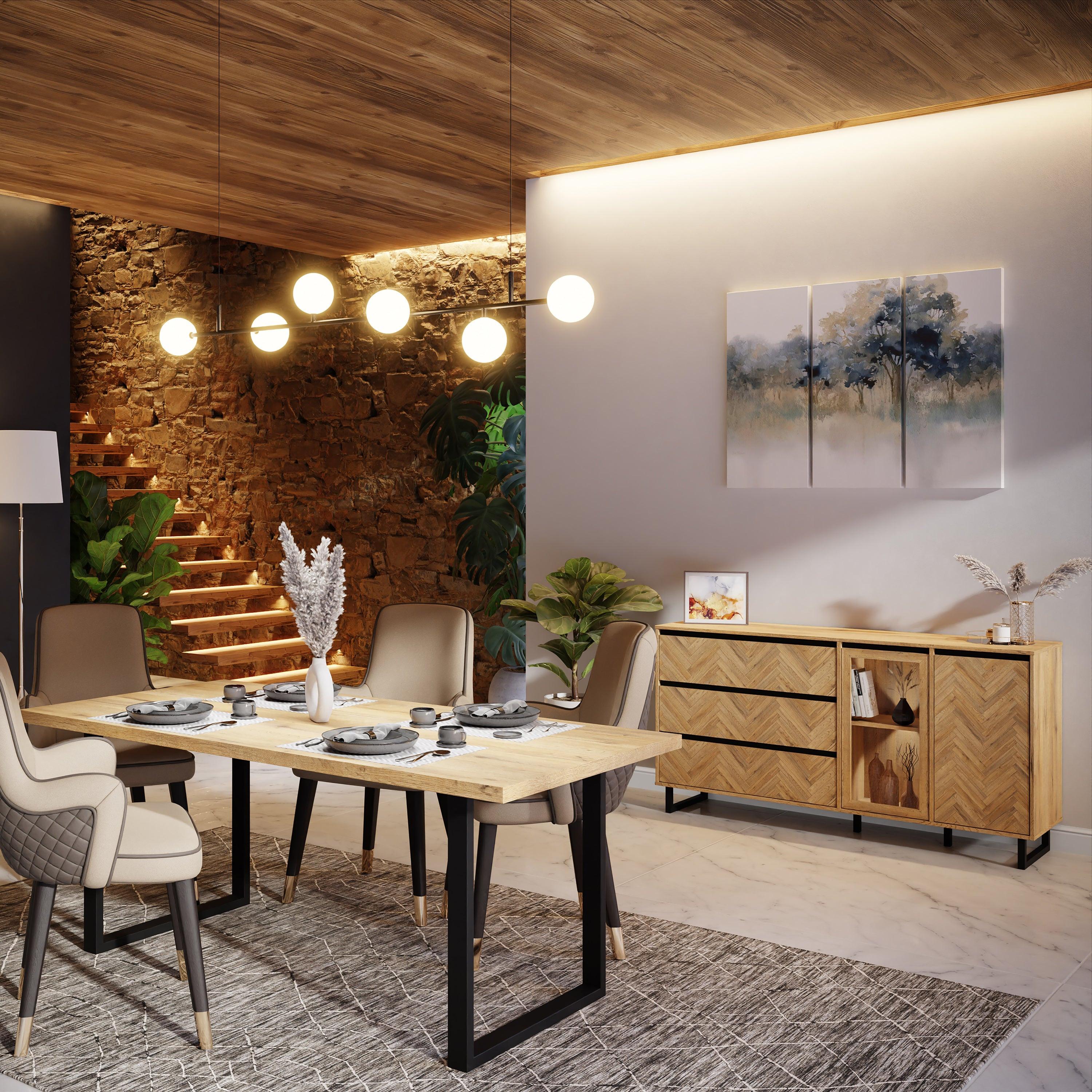 Nikomedes Sideboard in Spica Oak/Matt Black/Bartex Oak - image 5