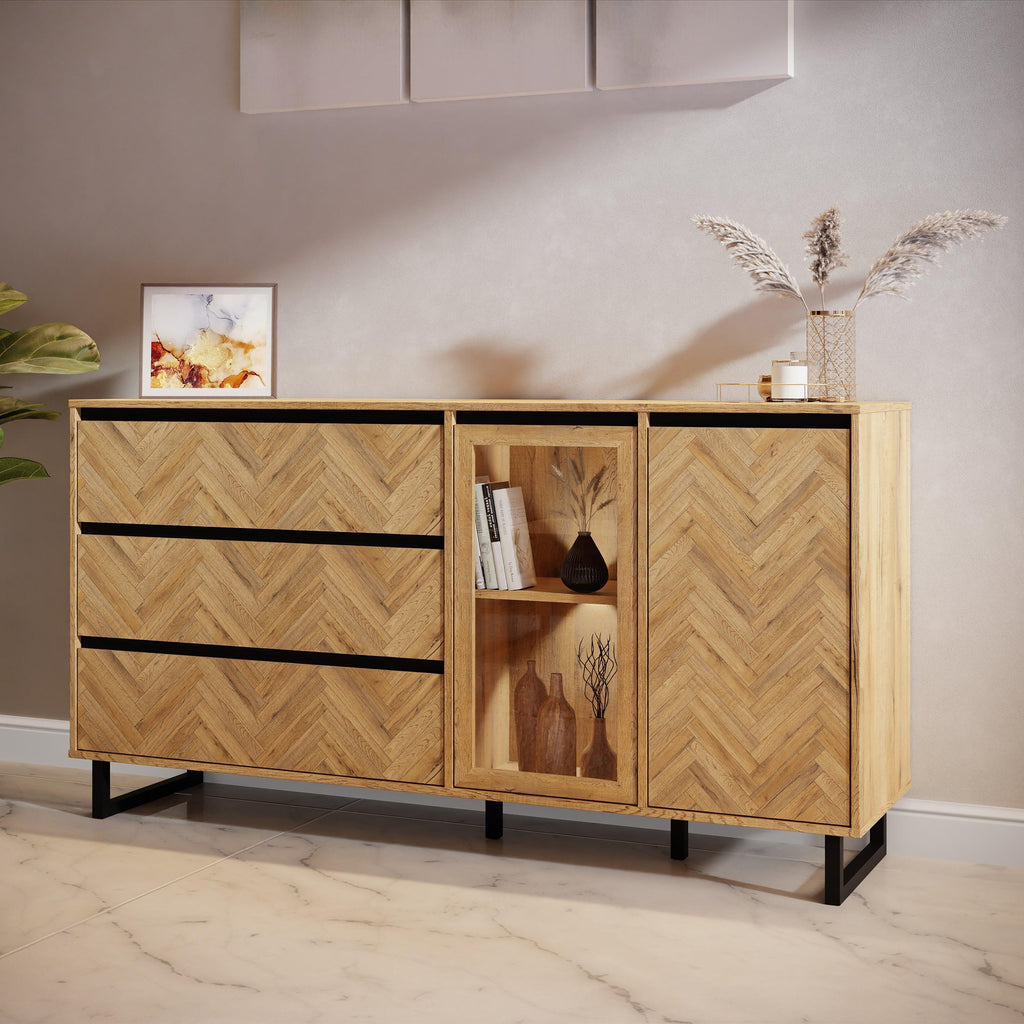 Nikomedes Sideboard in Spica Oak/Matt Black/Bartex Oak - image 6