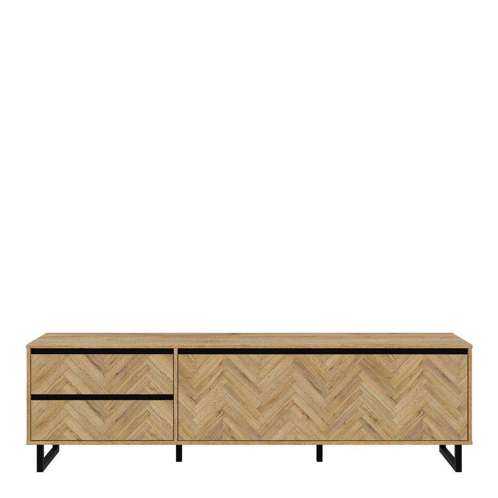 Nikomedes TV Unit in Spica Oak/Matt Black/Bartex Oak - image 2