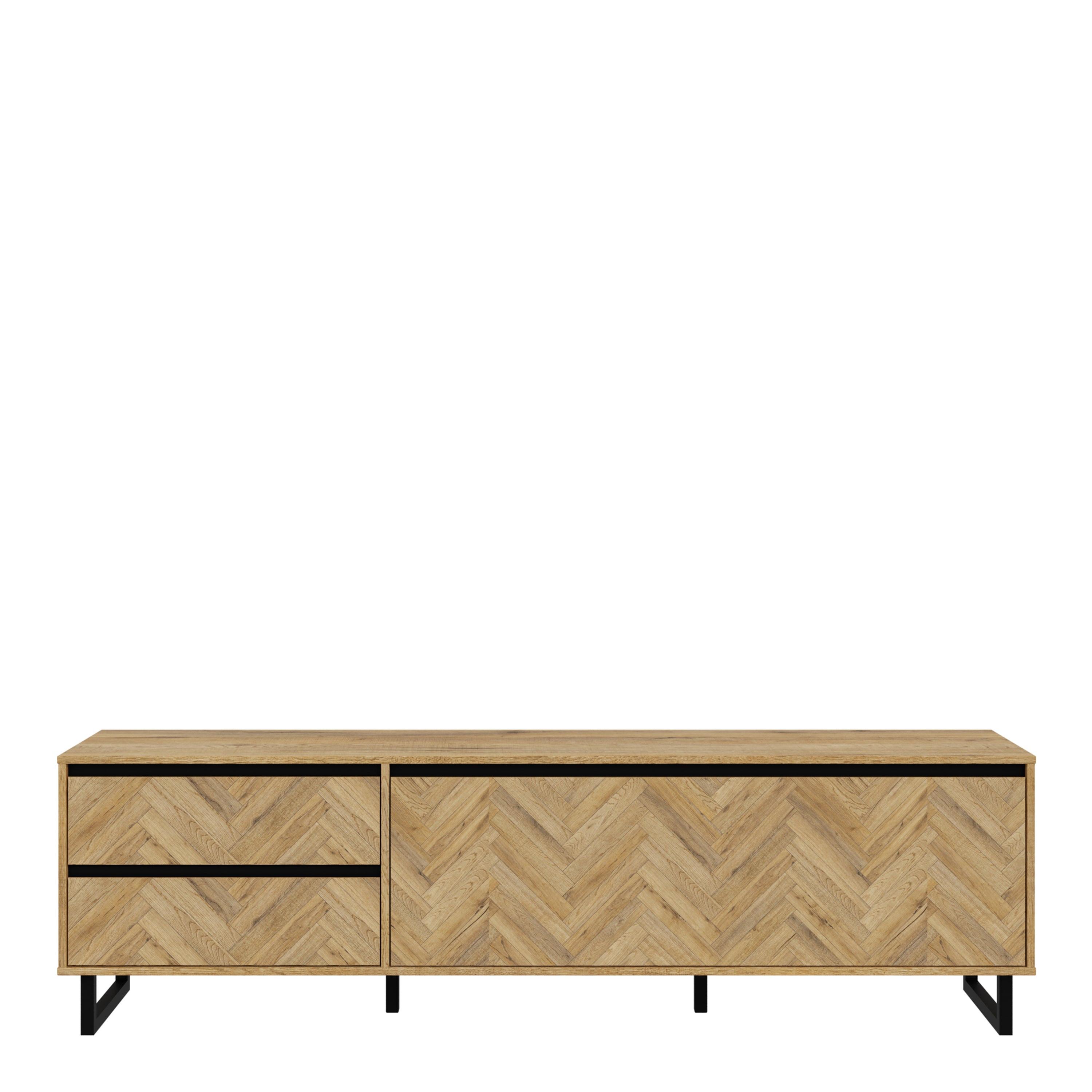 Nikomedes TV Unit in Spica Oak/Matt Black/Bartex Oak - image 2