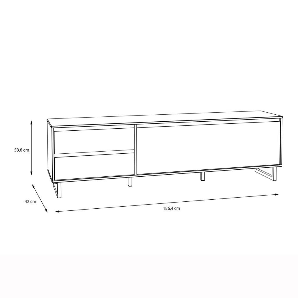 Nikomedes TV Unit in Spica Oak/Matt Black/Bartex Oak - image 8