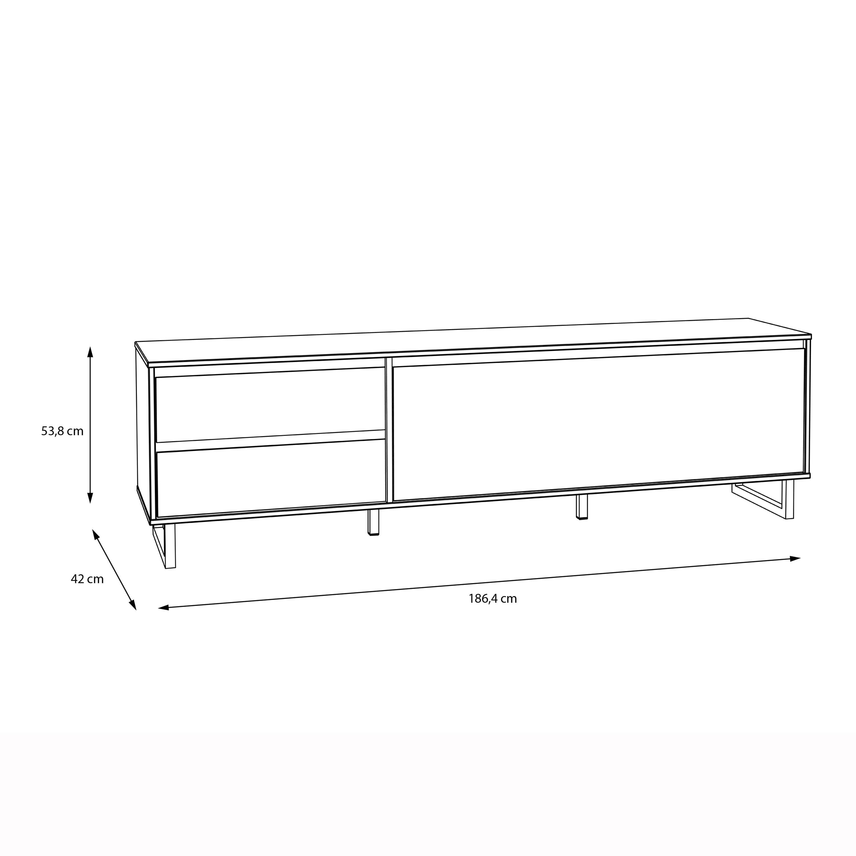 Nikomedes TV Unit in Spica Oak/Matt Black/Bartex Oak - image 8