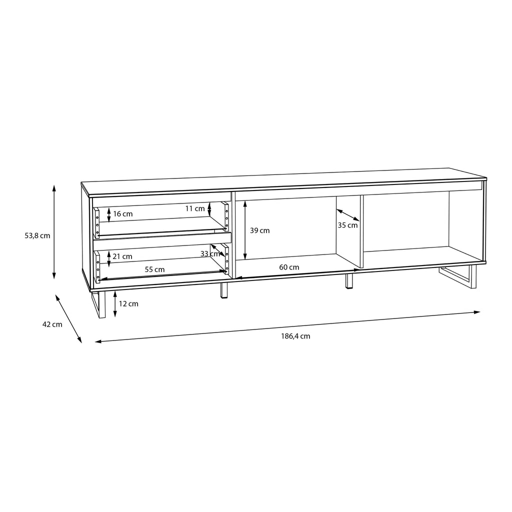 Nikomedes TV Unit in Spica Oak/Matt Black/Bartex Oak - image 9