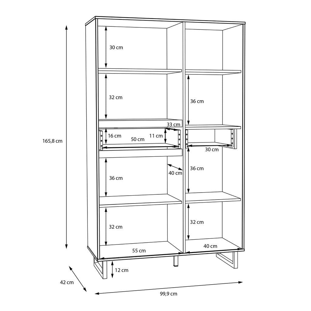Nikomedes Display Cabinet in Spica Oak/Matt Black/Bartex Oak - image 9