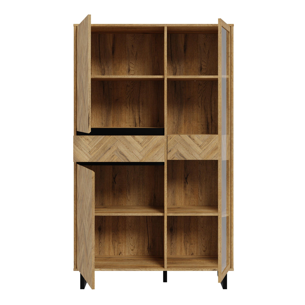 Nikomedes Display Cabinet in Spica Oak/Matt Black/Bartex Oak - image 3