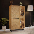 Nikomedes Display Cabinet in Spica Oak/Matt Black/Bartex Oak - image 5